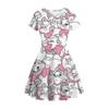2026 Summer New Girls Round Neck Short Sleeve Dress Printed Princess Cartoon Disney Mary Cat Casual Cute Summer Dress