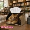 1pc, 2D Flat Printing, Tissue Box with Orange Tabby Cat Pattern On Sofa, Printed Tissue Box, Suitable for Napkin Storage In Cars, Kitchens, And Restau