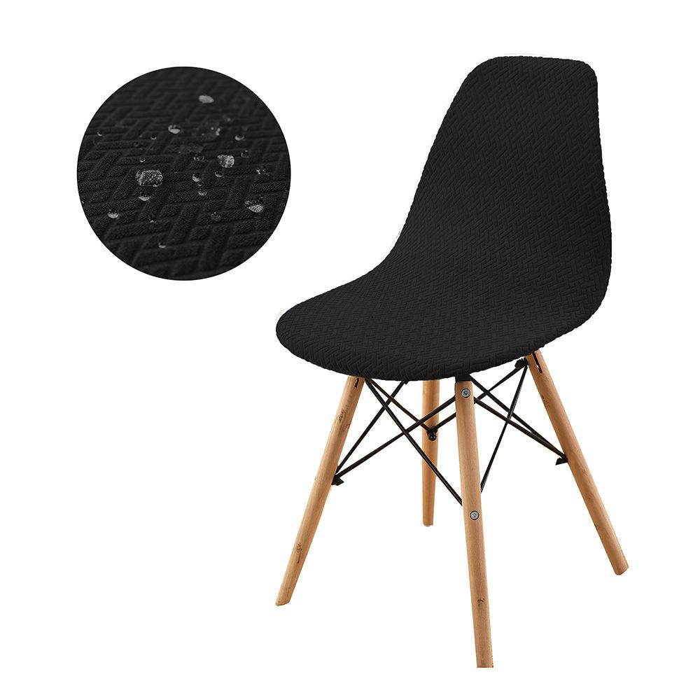 Gestrickter Köper T-Typ Wasserdichter Eames Schalenstuhlbezug Elastisch Rutschfest Einfarbig Zuhause Speziell geformter Stuhlbezug