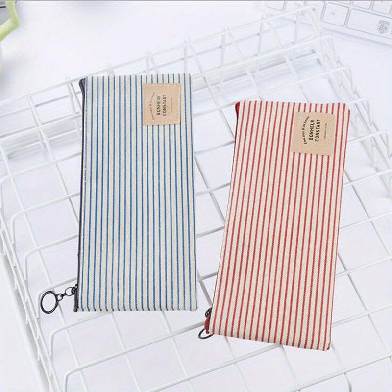 Student Stationery Canvas Pencil Bag Retro School Pencil Bag Office School Supplies Bag Handle Pencil Writing Tool Gift