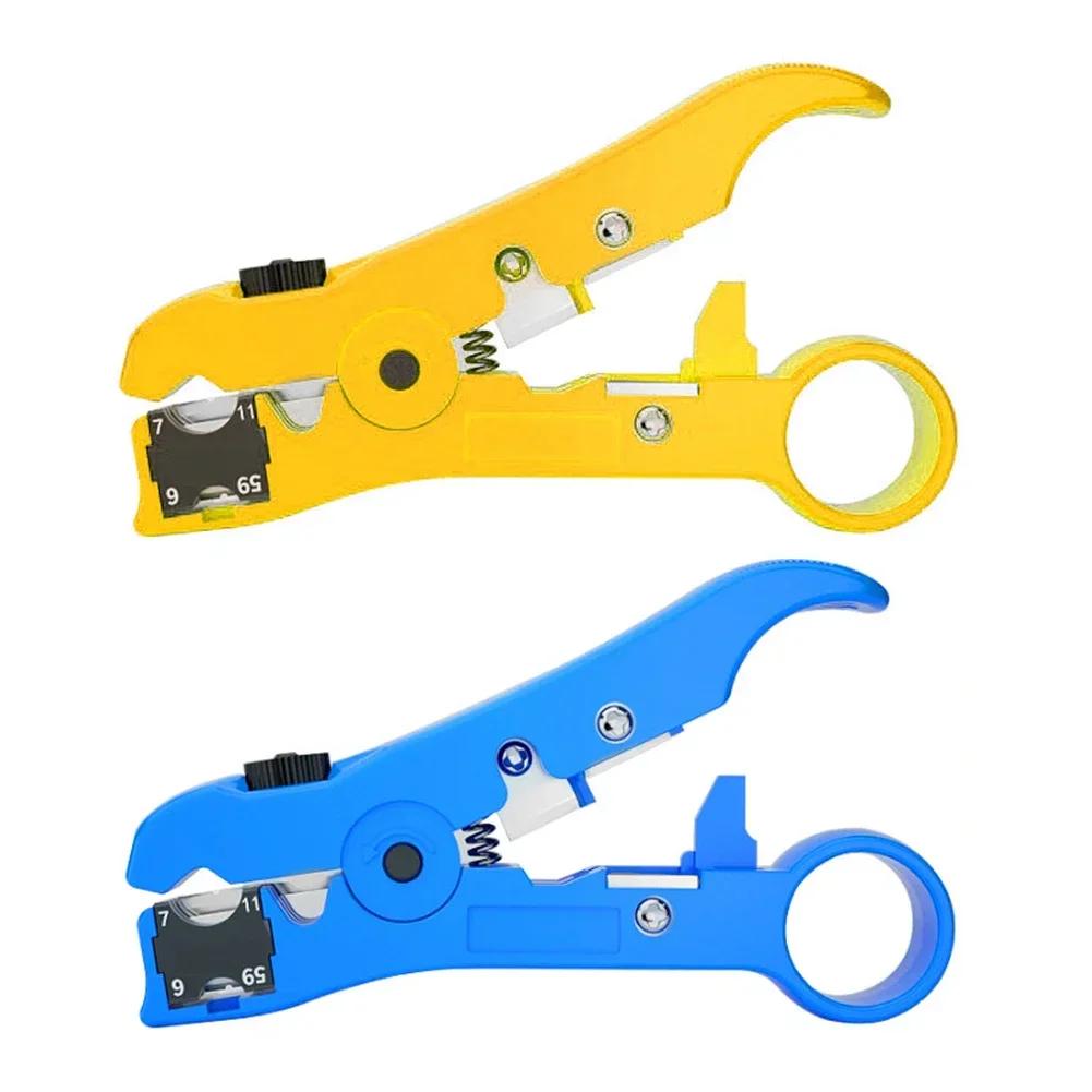 All-In-One Stripping Tool Wire Stripper RG59 RG6 RG11 RG7 Coaxial Cable Stripper Cutter Pliers for Round Cable and Flat Cable