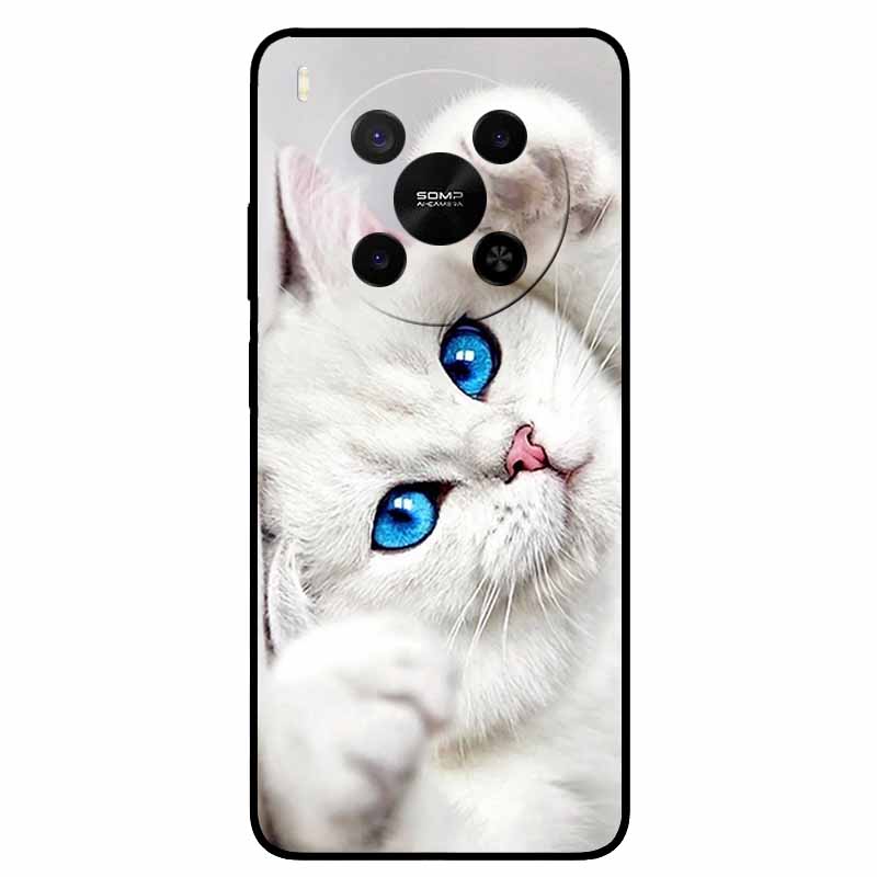 For ZTE Blade V70 Max Case Lion Cat Black Soft Silicone Fashion Phone Cases For Nubia V70 Max Protective TPU Coque Blade V70 Max