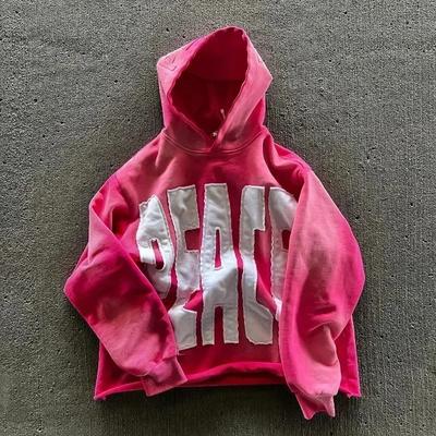 ROADVIBE Fashion Harajuku Trend Hoodie Retro Alphabet Embroidery Hoodie Men Y2k Goth Coat Casual Loose Sweatshirt Hoodies  Hoodies Women