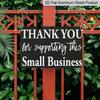 2D Flat, Small Business Thank You Sign - Elegant Cursive-like Font - Black & White Shop Decoration - Durable Aluminum Plaque - No Wiring Needed - for