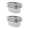 Gastronorm Containers 8 Pcs GN 1 4 100 Mm Stainless Steel