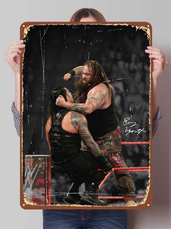 Roman Reigns Metallschilder Wrestler Poster Dekoration Schlafzimmer Anpassbare Blechschilder für Man Cave Wandkunst Dekoration Retro Zimmer