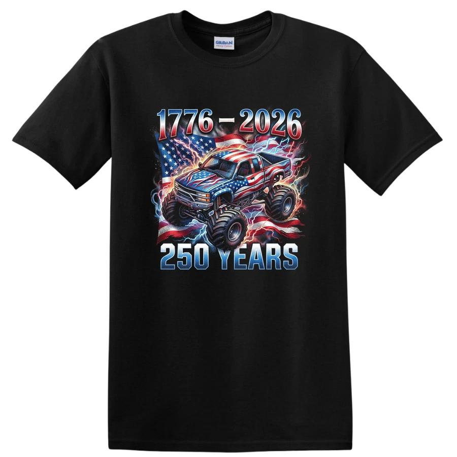 American Flag Monster Truck T Shirt 250 Years Anniversary 1776-2026 Tee L