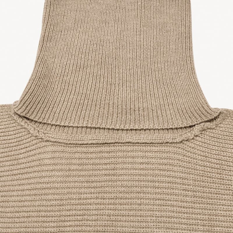 RIDIFI Woll-Rollkragen-Strickschal (Beige)