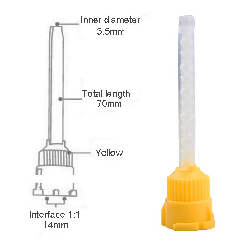 50pcs/pack High Quality Dental Silicone Rubber Conveying Mixing Head Disposable Impression Nozzles Mixing Tube Dental Tool