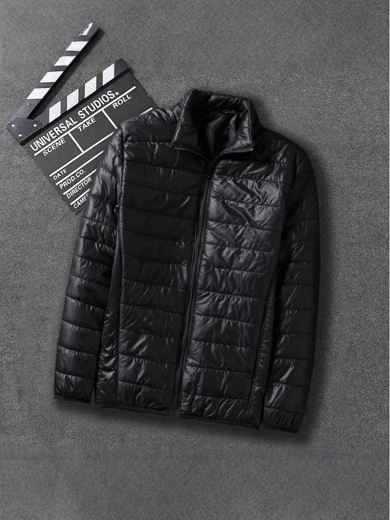 Herren Kapuzenjacke Minimalistisch Baumwolle - Trendige Kurze Einfarbige Lässige Oberbekleidung