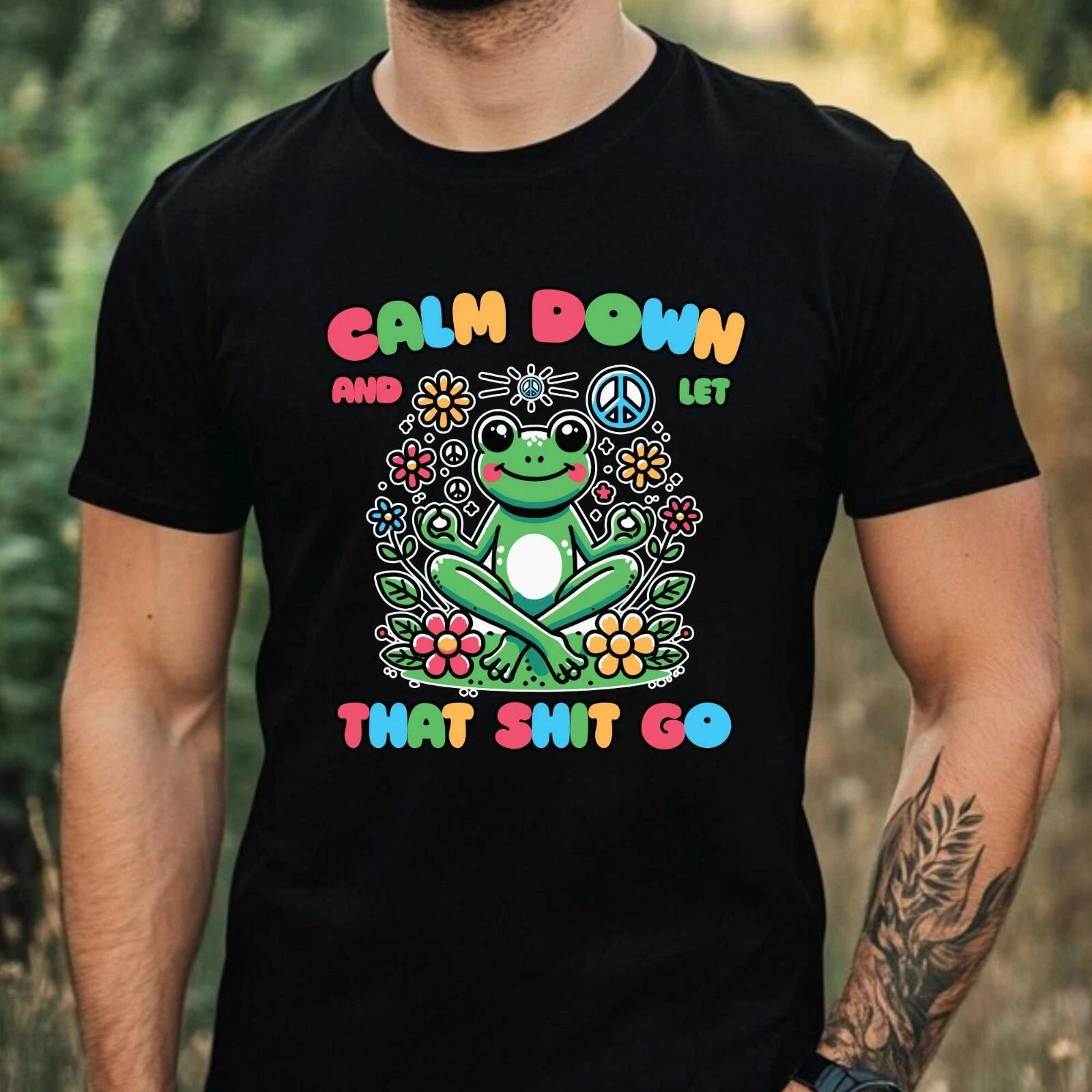 T-Shirt Herren Lustiger Frosch Motiv Baumwolle Größe XS bis 5XL M