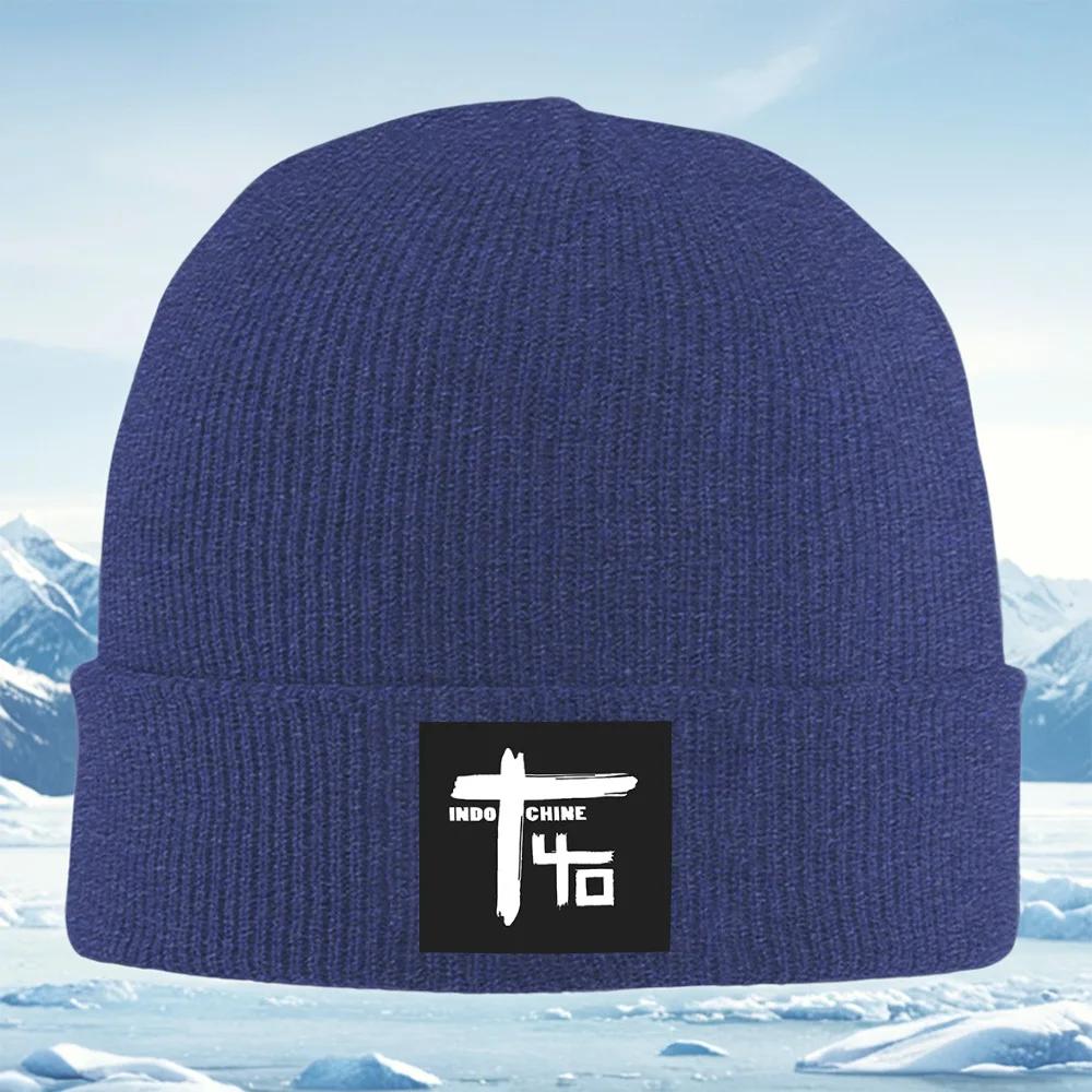 White cross INCO CHINE design Unisex Women Unisex Knitted Hat Beanie Pullover Cap Winter Thermal Warm Christmas Outdoor Cycling Hik