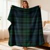 Classic Green And Blue Checkered Flannel Blanket Comfortable Breathable Suitable for All Seasons Versatile for Home Office And Cam