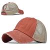 Cappellino da Baseball Coda di Cavallo Donna Uomo Cotone Motivo Patchwork Rete Cappello da Baseball Sportivo Cappellini Snapback Moda Cappello da Sole