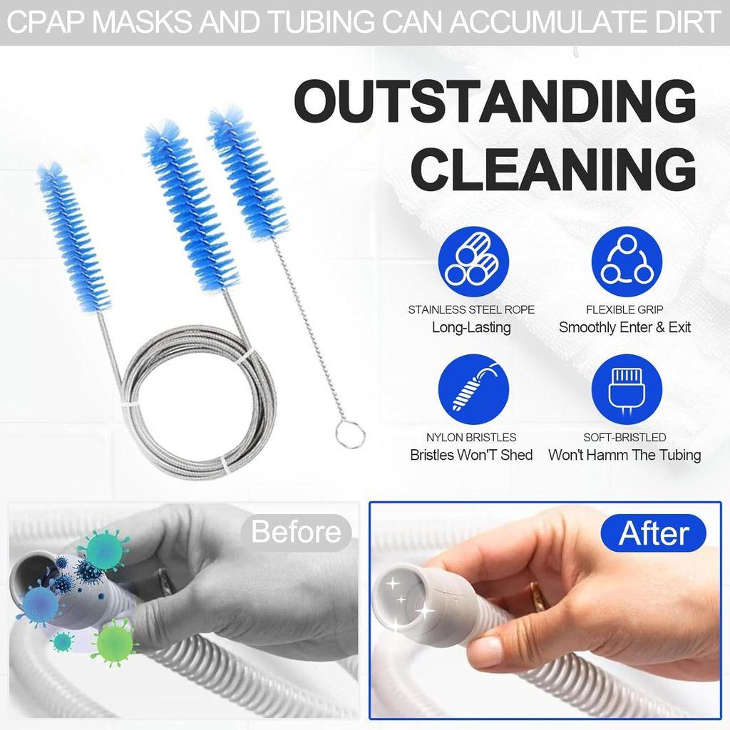 Cpap Tubing Cleaning Brush Set With Soft Hose Ties For Home Use