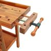 Vidaxl Banco da Lavoro con Cassetti e Morsa, 124x52x83 cm, Acero