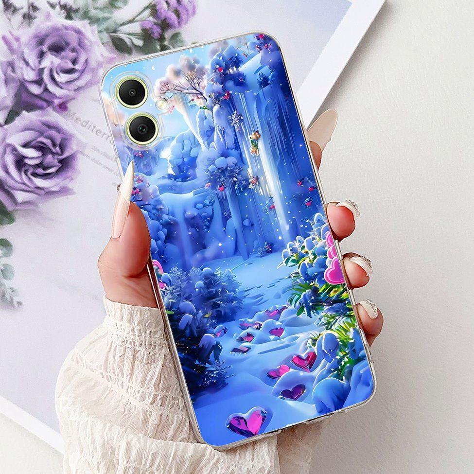 For Samsung A05 Case Clear Cute Cat Fashion Flowers Cool Painted Back Cover For Samsung Galaxy A05 Phone Case SM-A055F SM-A055M
