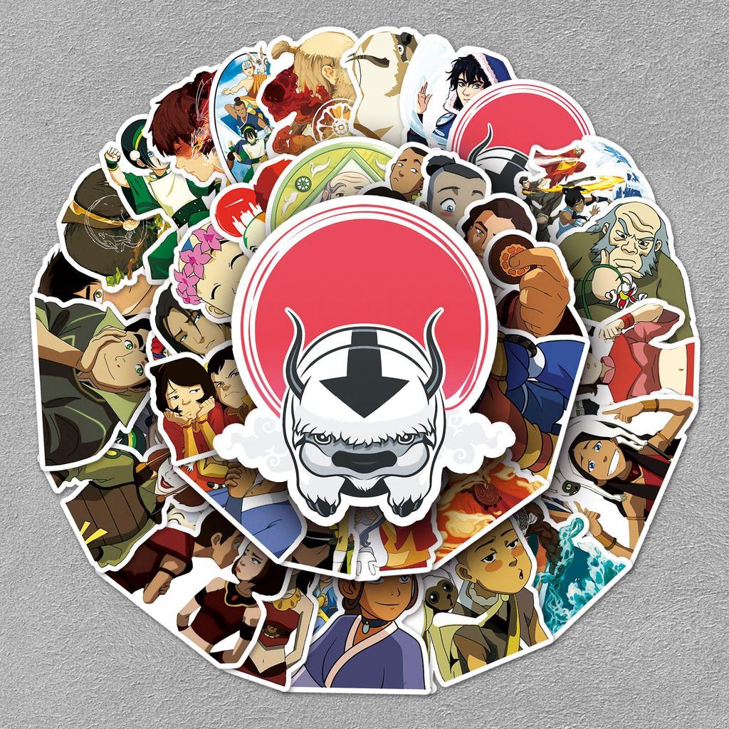 50 Avatar: Adesivi The Last Airbender - Decalcomanie Impermeabili Anime Cartoon per Quaderni, Borracce, Valigie e Auto