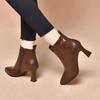 Fashion Woman Short Shoes Pointed Toe Fur Black Leather Ankle Boots for Women Fashion 2025 Pu Boot Autumn Large Size Warm Goth Booties