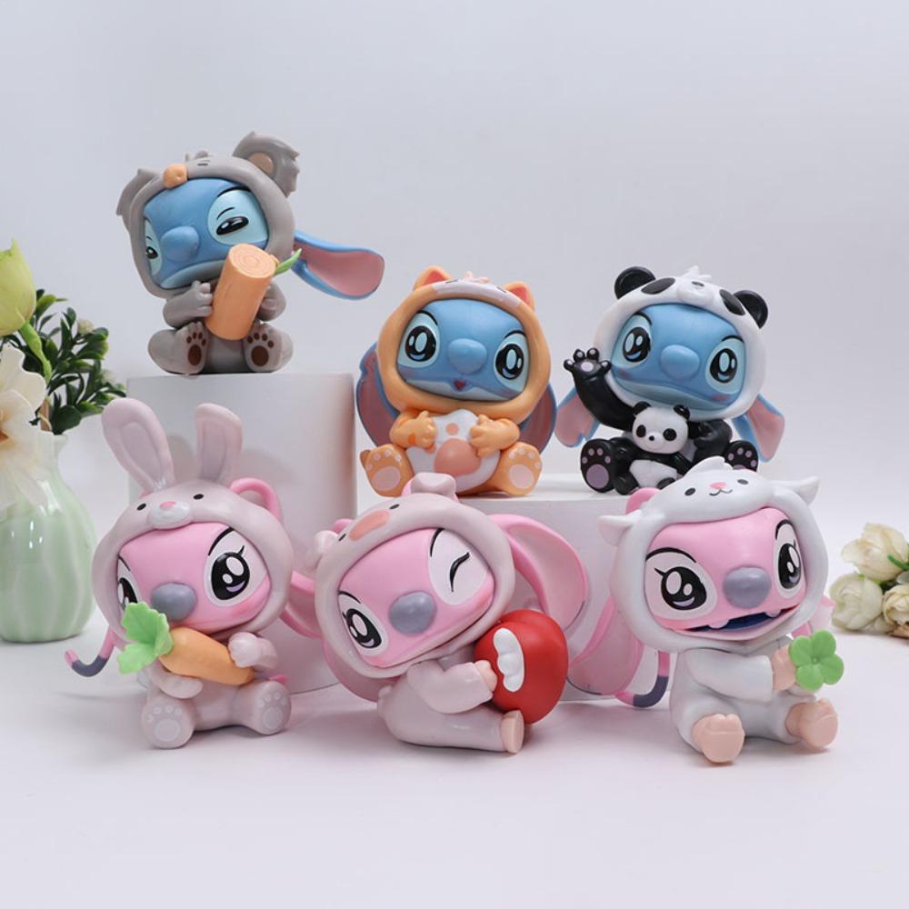 Hot Sell Stitch Animal Party Blind Box Cartoon Model Figure Anime Collectible Figurine Collection Desktop Ornament Kid Toys Gift