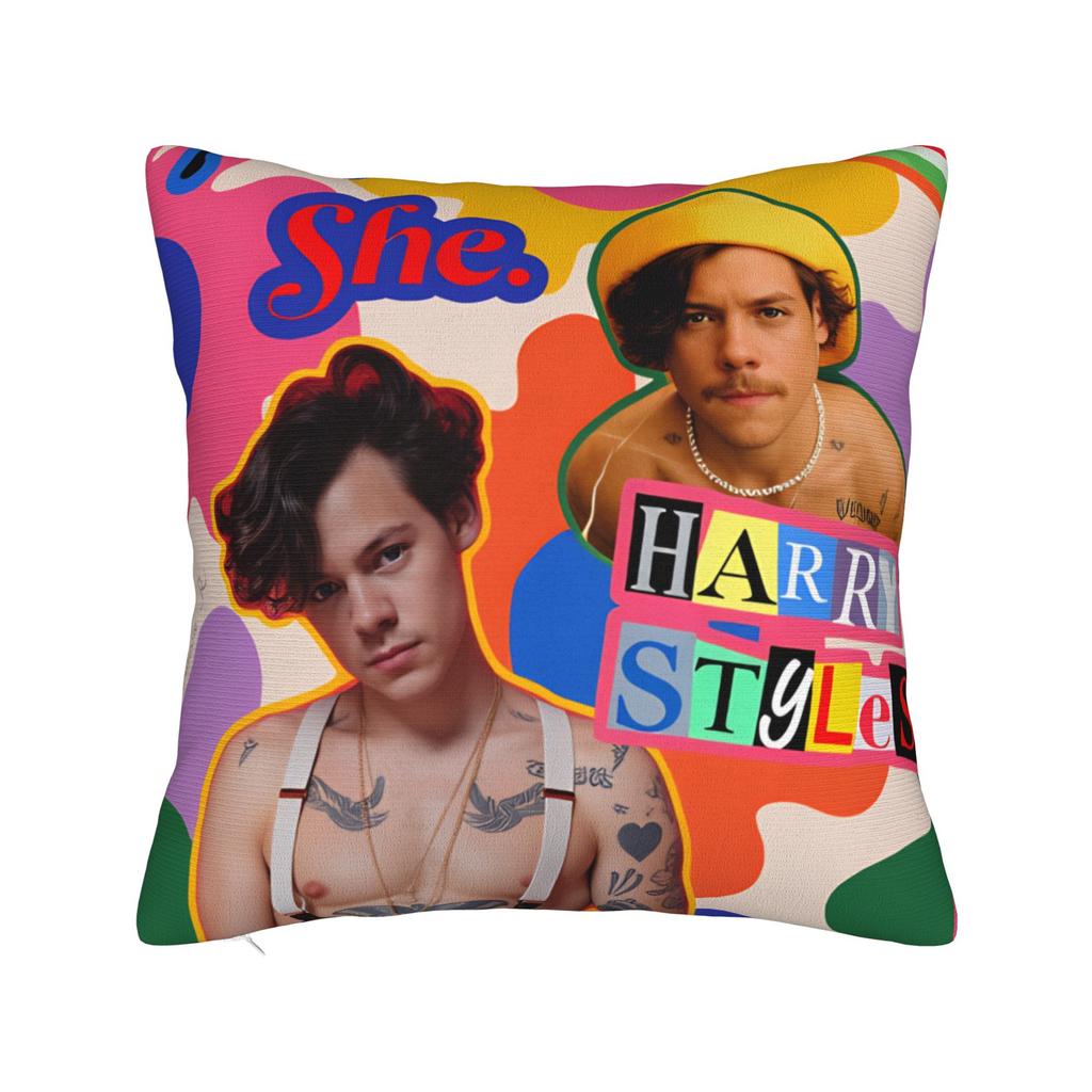 Singer H-Harrys S-Styles  Pillow Cover  Custom Cushion Cover Kawaii Pillow Case For Chair Sofa Home Decor