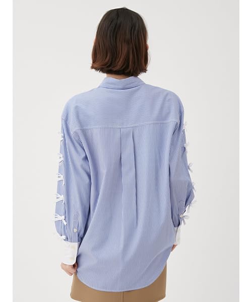 Furfur Ribbon Sleeve Overshirt RWFT251065 BLU Women's