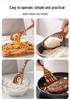 Colored Wooden Kitchen Set: Non-stick Ladle, Strainer, and Spatula.