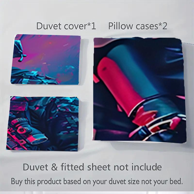3pcs Skull Soldier Home Decor Bedding Set-Universal Three-Piece Suit for Bedroom, Guest Room, Living Room, Hotel-Perfect Gift for Fans, Trav