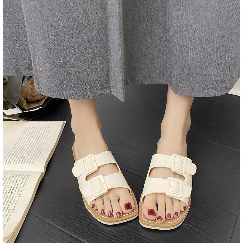 New Slippers Women's Summer Wear Fashion Non-slip One-word Drag Cool Slippers Explosion