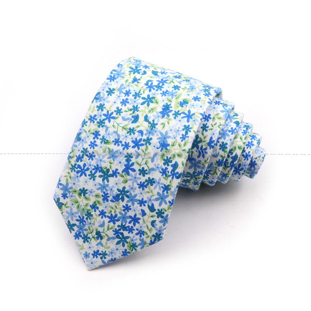 New Chic, Blumenkrawatte, 100 % Baumwollkrawatte, für Männer, helle Farbe, lässige schmale Krawatte, Hochzeitsfeier