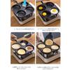 4-Hole Round Non-Stick Egg Pan, Pancake Plate, Gas and Induction Compatible, Breakfast Pan with Wooden Handle, Divided Divider, Removable Handle, Easy