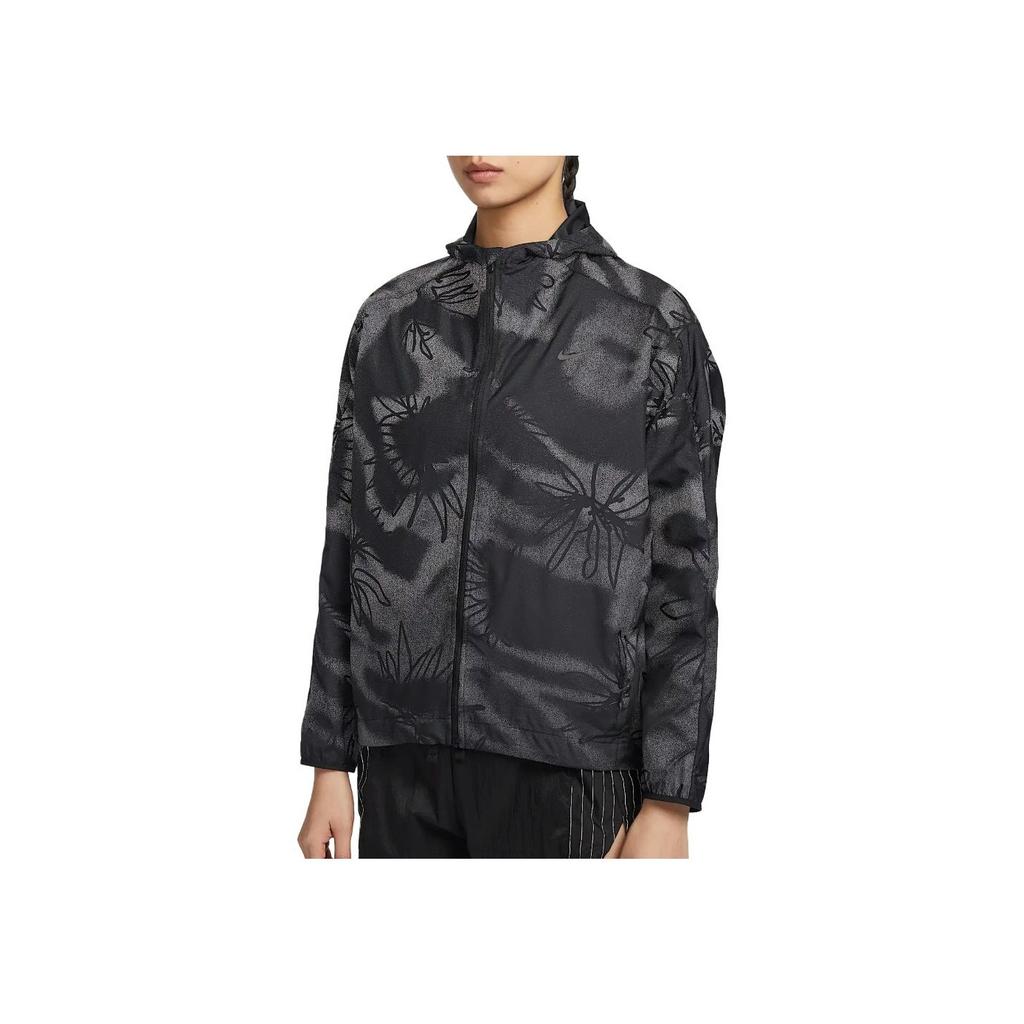 Nike Logo Graphic Print Hooded Jacket Women Jackets Black HJ2194-010
