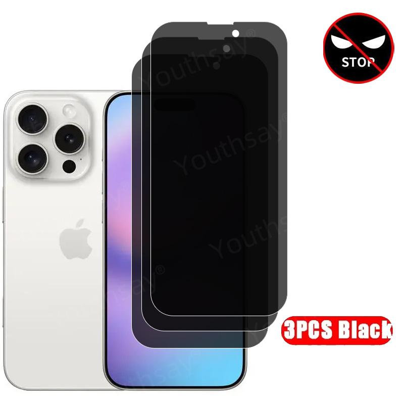 Privacy Screen Protector For iphone 16 Pro Max Tempered Glass Anti-spy iphone 16 15 Pro Max Protective Phone Anti Peeping Film