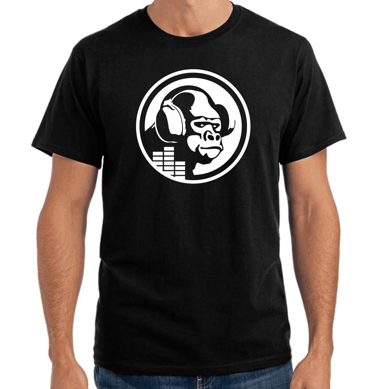 Men s and Women s T-shirts Gorilla Monkey Funky House Music Club DJ Groove Funk Design Headphones S