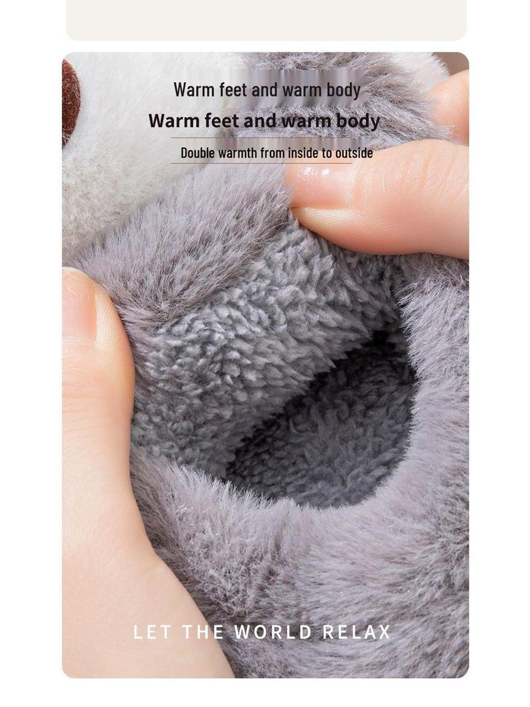 Kids' Winter Cotton Slippers - Warm Indoor Shoes with Thick Soles & Husky Design for Boys and Girls
