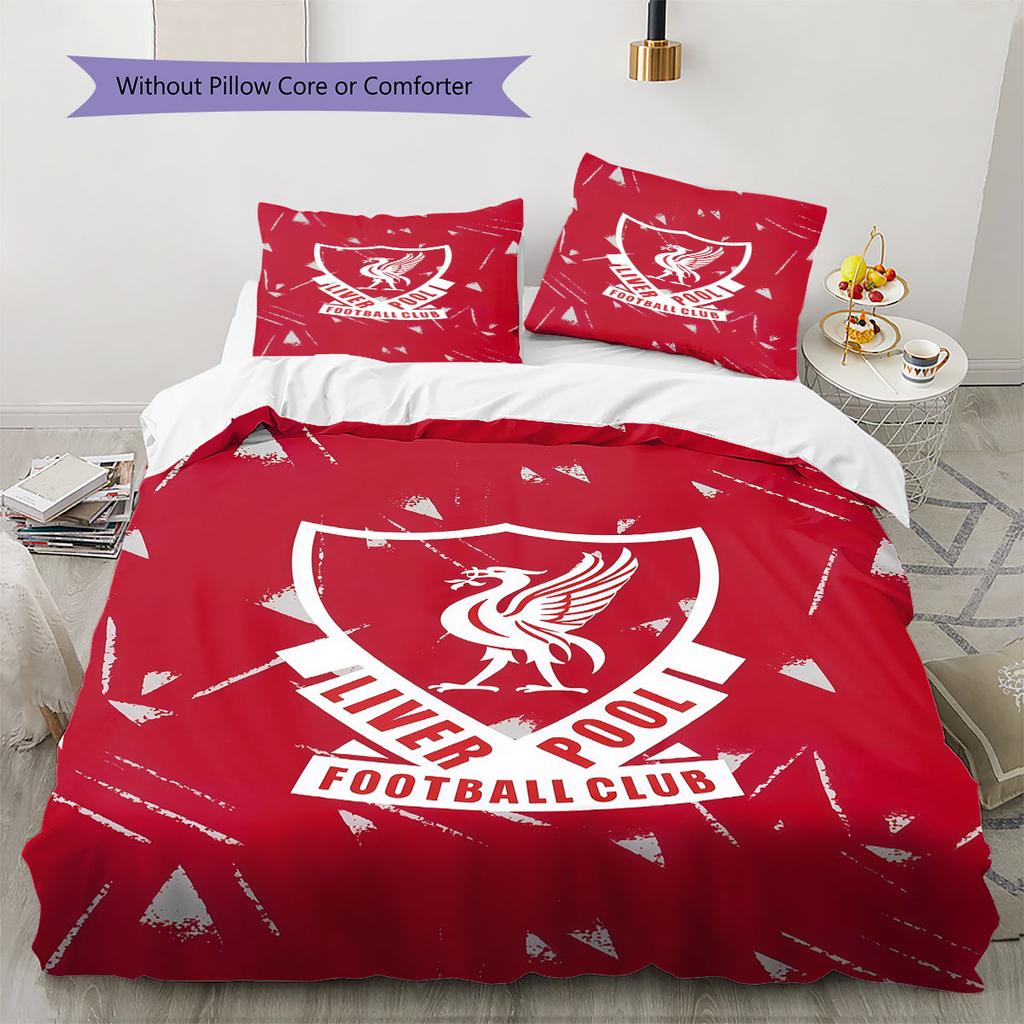 Biancheria da letto con motivo Liverpool Decorazione per la casa Regalo di compleanno ( 1 copripiumino + 2 federe, senza imbottitura),merchandising per fan.