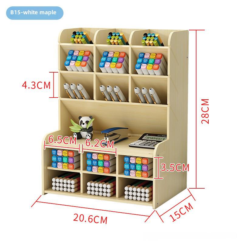 Nordischer Kreativer Holz-Stifthalter: Desktop-Organizer mit großer Kapazität und mehreren Fächern