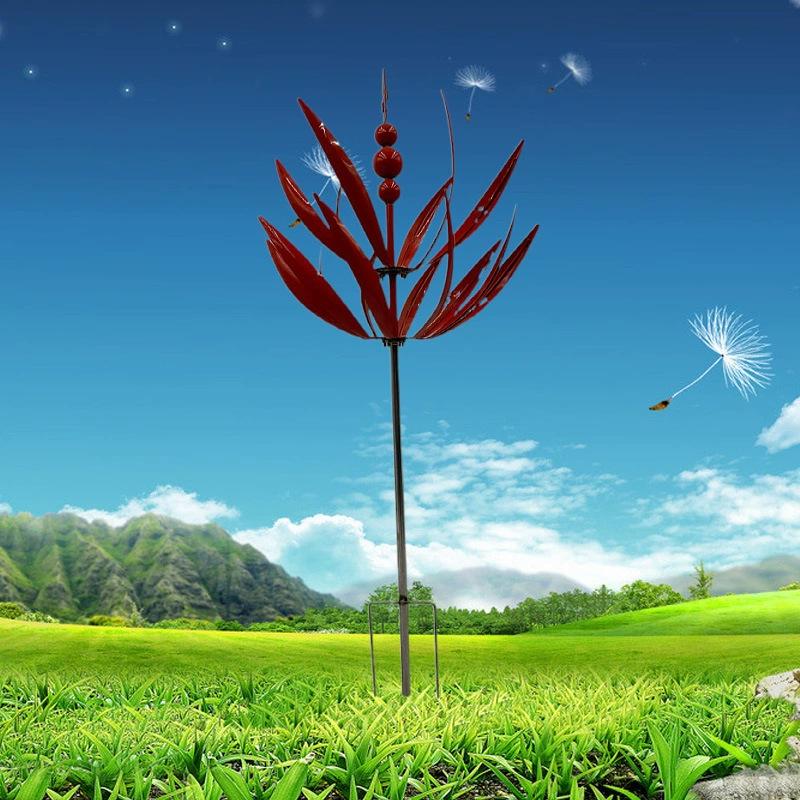 Metal Iron Art Rotating Windmill Halo Wind Spinner Chime Courtyard Decoration