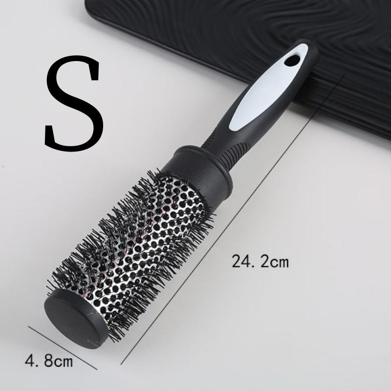 

Round Curling Roller Comb Hair Styling Nylon Brush Thermal Aluminum Tube Barrel Hair Comb for Woman Man Hair Blowing and Drying