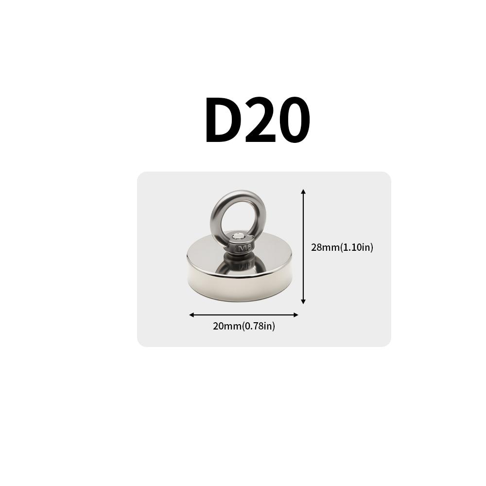 D16-D120mm N52 Super Strong Neodymium Fishing Hook Heavy Duty Magnet Neodymium Magnet with Countersunk Hole Eyebolt