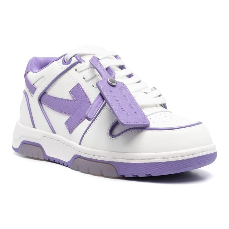 (WMNS) Off-White Out Of Office Low-Top Leather Sneaker 'Purple White' Women's OWIA259S23LEA0070137