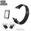 Metallklokkerem for Huawei Band 6 7 Band Honor 6 Armbånd med TPU-veske Skjermbeskytter Myk film Huawei Magnetic Loop Strap