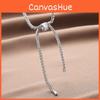 Stylish Rhinestone Bowtie Necklace Fine Titanium Steel Locking Chain For Couples
