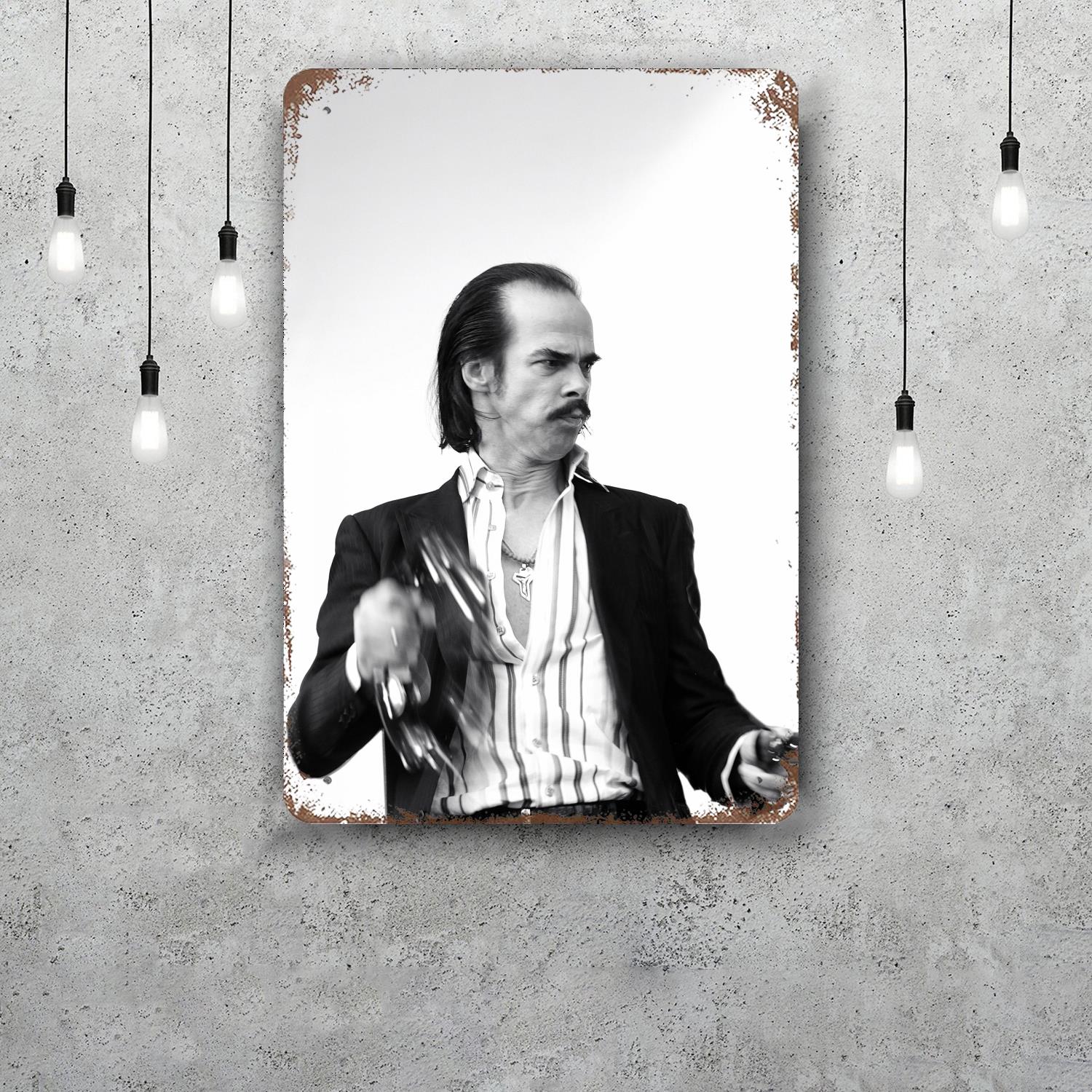 

Nick Cave Decor Vintage Metal Signs Tin Signs Captain Poster Decor for Bar Pub Club Man Cave Wall Decoration 20x30cm（7.8x11.8inch）