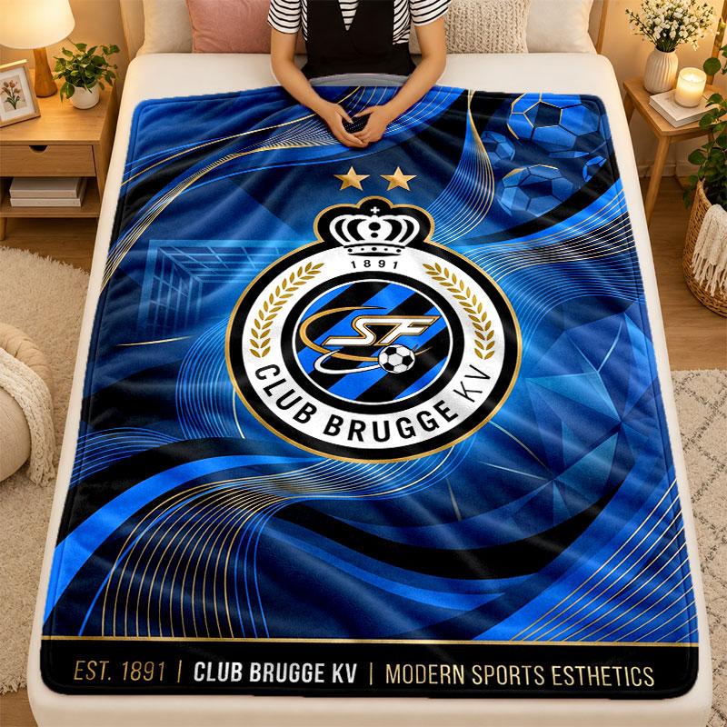 Flannel BlanketClub Brugge FC Warm Soft Throw Blanket for Indoor Sofa Bed Living Room Use