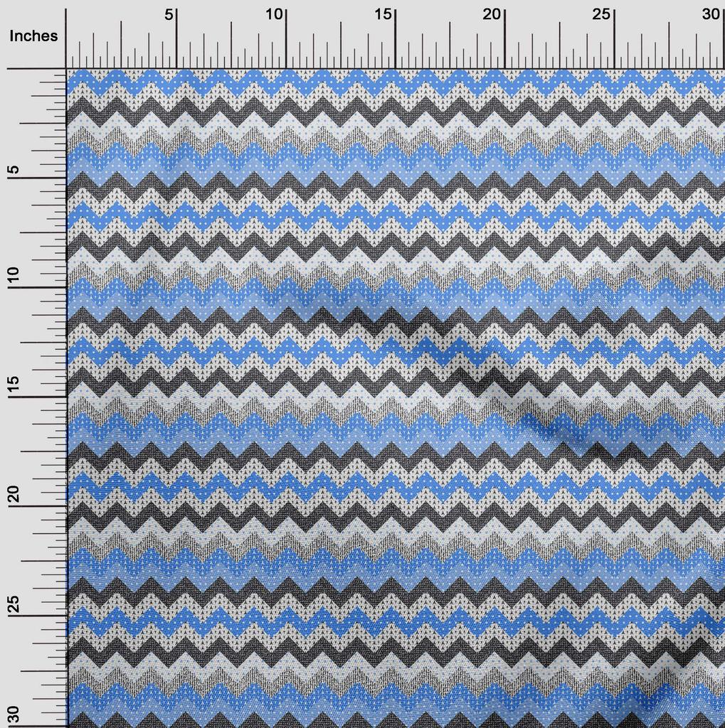 oneOone Cotton Flex Light Blue Fabric Chevron Craft Projects Decor Fabric Printed By The Yard 40 Inch