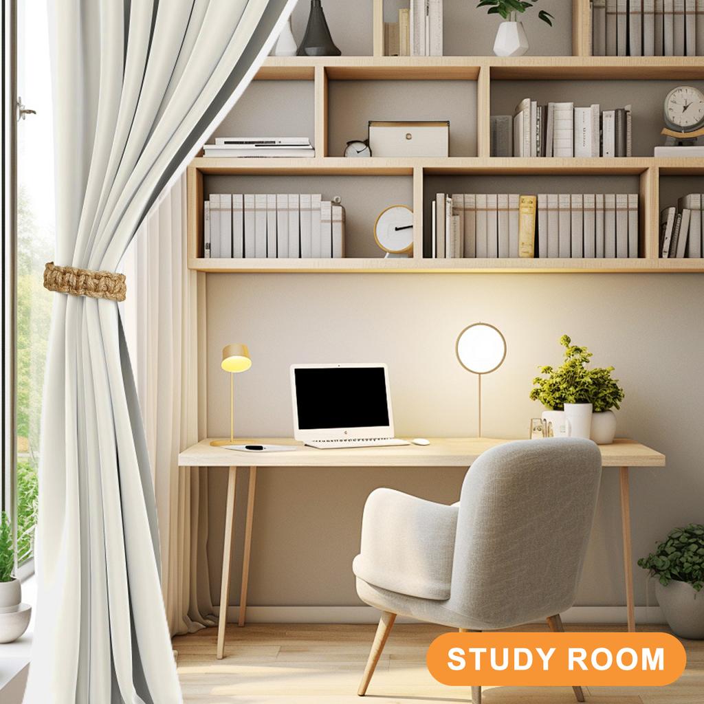 Natural Fiber Curtain Fasteners Holdbacks Tie Set 4 Piece Woven Rope Window Drapery Tiebacks Buckles Living Room Decors