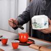Large Ceramic Tea Storage Canister for Red, Green, Longjing, Biluochun, and Pu'er Tea - Half Jin Capacity