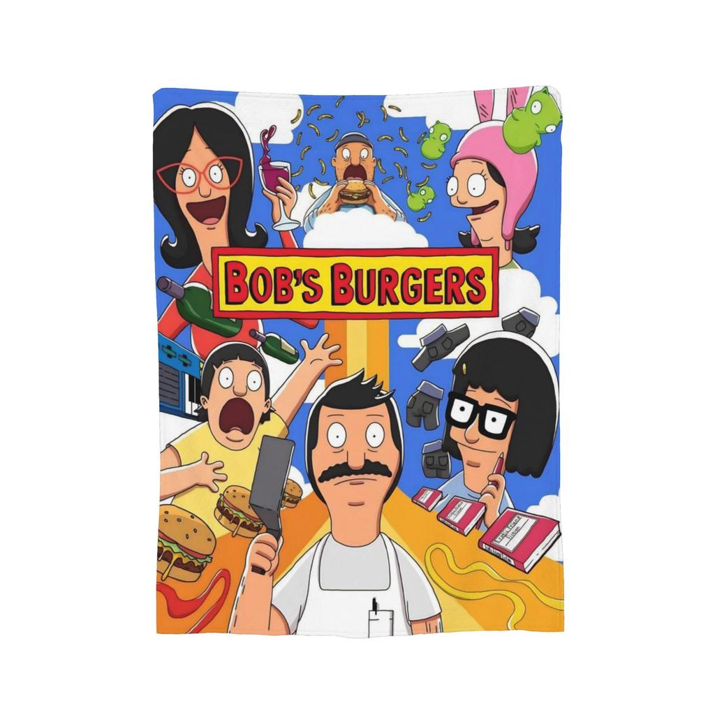 Super Soft B-Bob Burgers Thanksgiving Throw Blanket Premium Flannel Fleece Lightweight Bed Blanket Warm Plush Bedspread