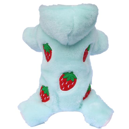 Yıkanabilir Evcil Hayvan Giysileri İnce İşçilik Flanel Sevimli Baskılı Köpek Kapşonlu Mont